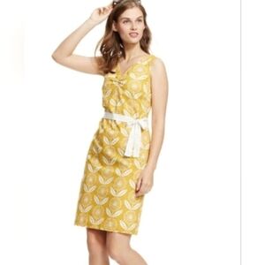 Boden Cotton Sunflower Dress Golden Yellow, Size 10